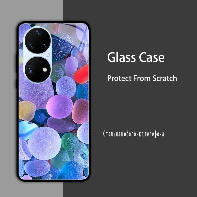 For Huawei P50 Pro Case P50E P 50 Luxury Tempered Glass Phone Case For Huawei P50 E Back Cover Fashion Protective Coque P50Pro