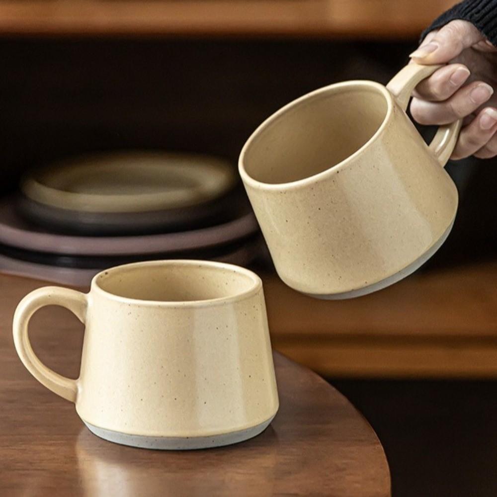 380ML Retro Tea Cup Non-slip Bottom Pottery Drinkware Portable Milk Drinking Cup Kitchen