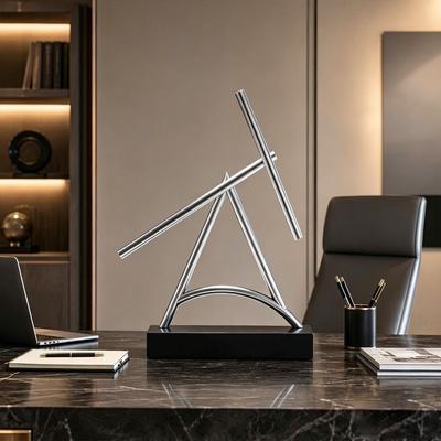Geometrisches Perpetuum Mobile Ornament Metall Balance Skulptur Neues Chaos Pendel Wohnkultur