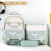 Primary School Student Schoolbag Cute Cartoon Backpack Simple Lightweight Backpack Large Capacity Primary and Secondary School Three Piece Set