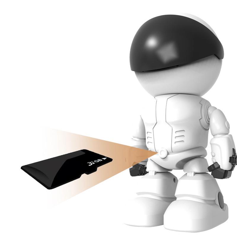 Robot Shape Wireless WiFi Camera 1080P HD Video 2 Way Audio Phone Remote 355 Degrees Horizontal for