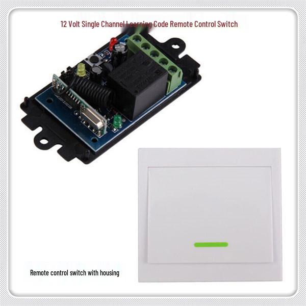 12V Single-Channel Wireless Switch with Wall-Mountable 1-Key Remote, 315M Frequency Single-Channel Remote Control Switch