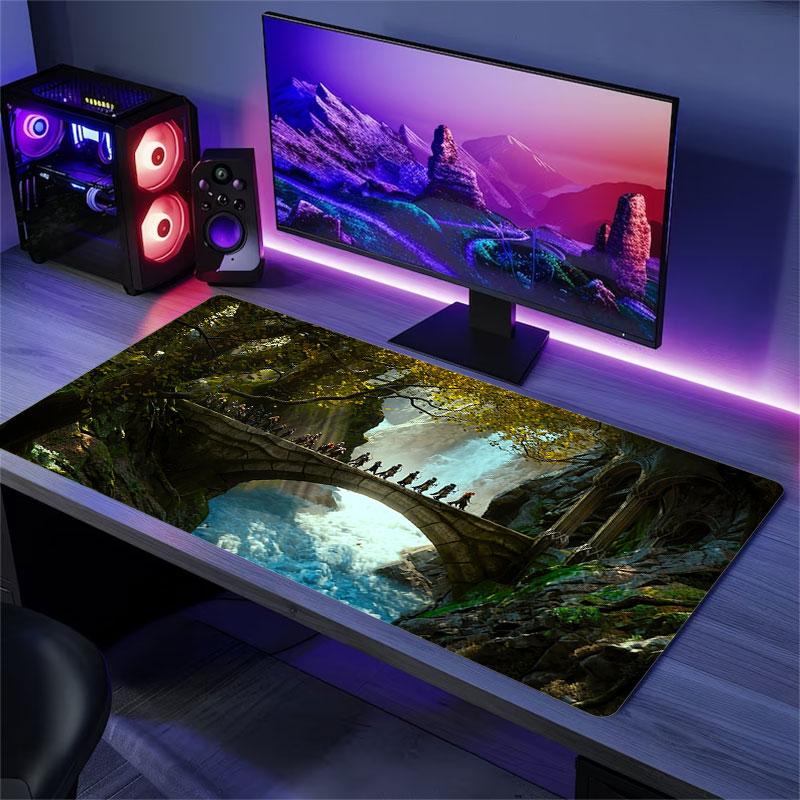 The Lord of the Rings Mouse Pad, Large Gaming Desk Mat, Non-slip XXL Mousepad for Laptop & Tablet, Mini PC Playmat with Stitched Edges