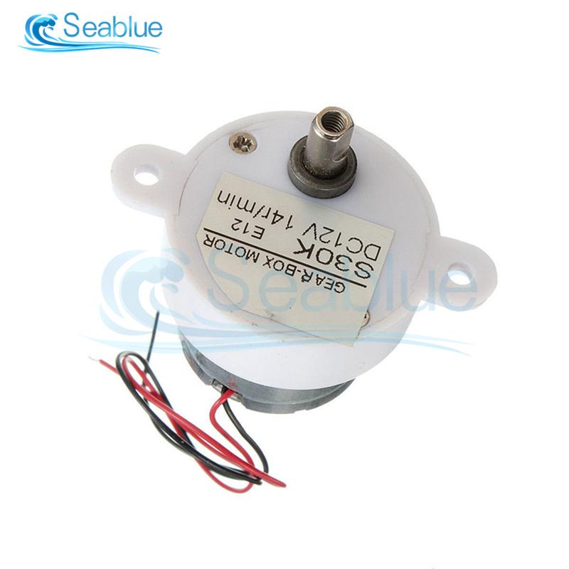 DC 12V Electric Brush DC Motor High Torque Gear Motor Geared Box S30K Reduction Motor 14RPM 2 Wires For Electronic Toys Fan