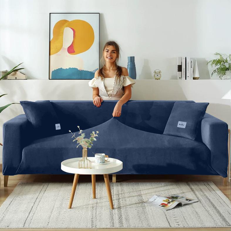 Couch Cover 2-Seater Sofa, Sofa Bed, Navy Blue