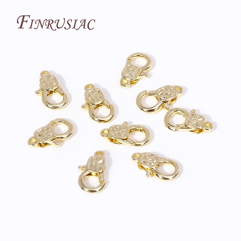 15.2*9.5mm 18K Gold Plated Lobster Clasps Fasteners, End Beads Connector Clasps For DIY Necklaces Bracelets Jewelry Making