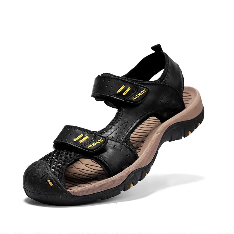Fashion Summer Men's Breathable Flats Soft Slip-On Sandals Lightweight Outdoor Walking Shoes Non-Slip Comfortable Beach Luxury Sandals