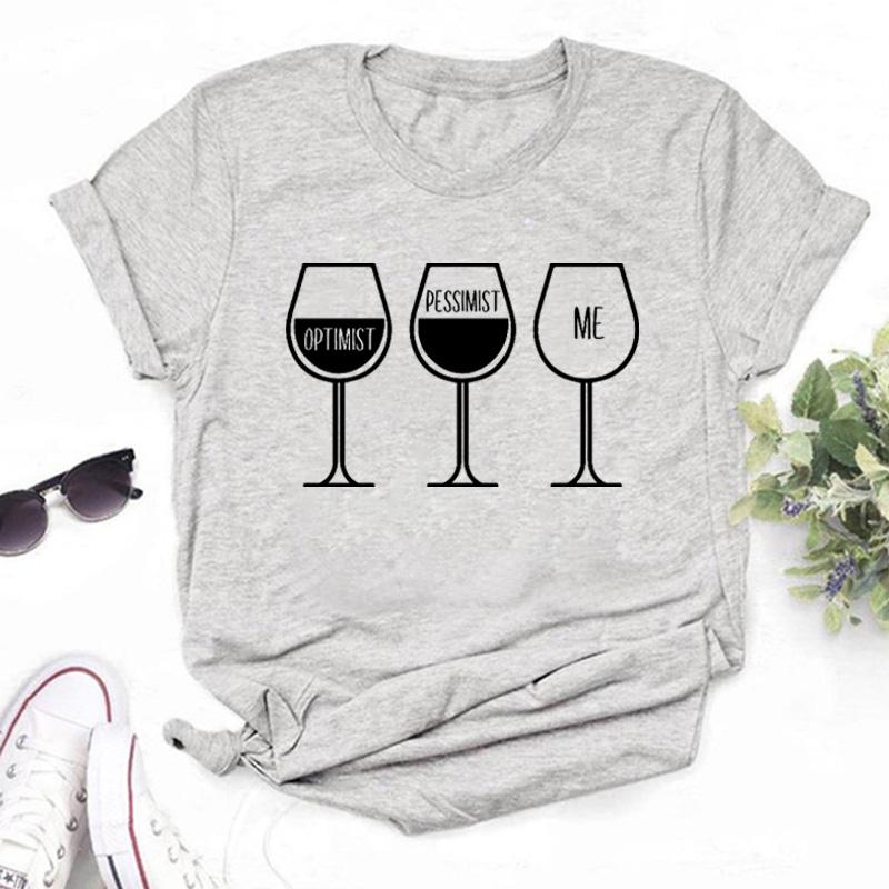 New Rose Gold Wine Glasses Tshirts Women Short-sleeve Tee Shirt Wine Glass Funny T Shirts 90s Ulzzang Female Black Tops Tees