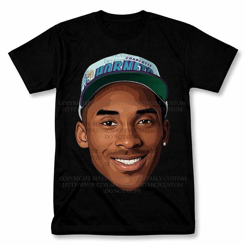 Kobe Bryant 1996 Hornets Graphic T Shirt Vintage Style Basketball Fan Tee L