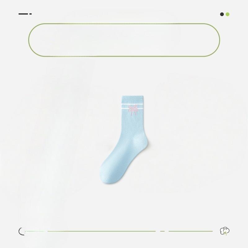 Ladies Spring and Autumn Fashion New Colorful Bow In Tube Socks