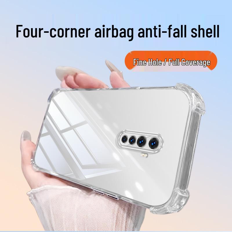 Compatible with OPPO Reno Ace and Realme X2 Pro: Airbag Anti-Fall Transparent TPU Mobile Case OPPO Reno Ace прозрачный