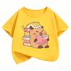 Girls Clothes Capibara Kids Clothing Tees Summer Printed Cartoon Short Sleeve Tshirt Girls Loose Casual Crewneck Tops T Shirts