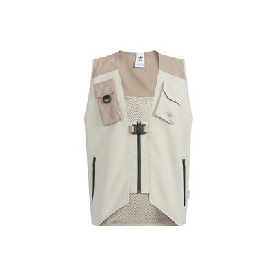 Originals Trefoil V-Neck Zip Vest Men Vest Silver-Grey HE6621