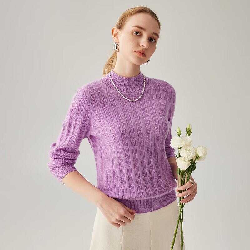 Zhaojun Women's 100% Cashmere Cable Knit Sweater