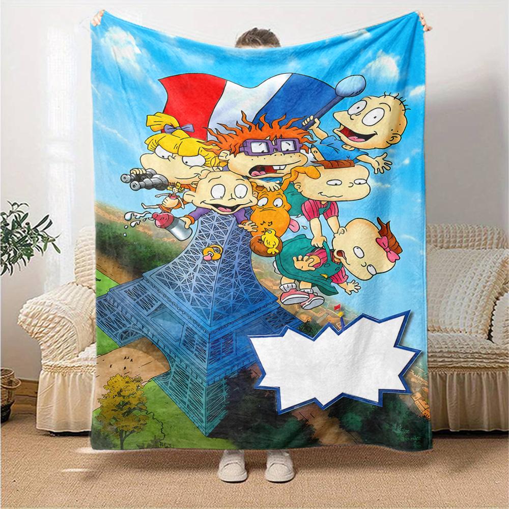 Rugrats Theme Printed Blanket - Perfect for Couch, Bed, Travel & Outdoor Use | Machine Washable, Cozy & Durable.