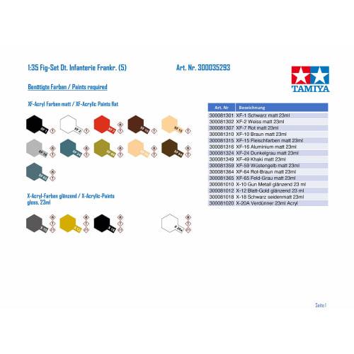 Tamiya 1/35 Military Miniature Series No. 293 German Army Infantry Set, French Front, Plastic Model Kit 35293