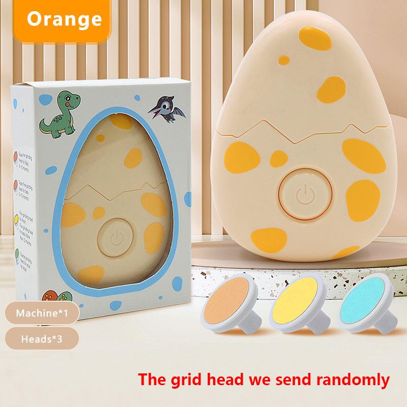 

Baby Cartoon Electric Nail Trimmer Kid Nail Polisher Tool Newborn Care Kit Manicure Set Easy To Trim Nail File Clipper for Adult Orange-3heads