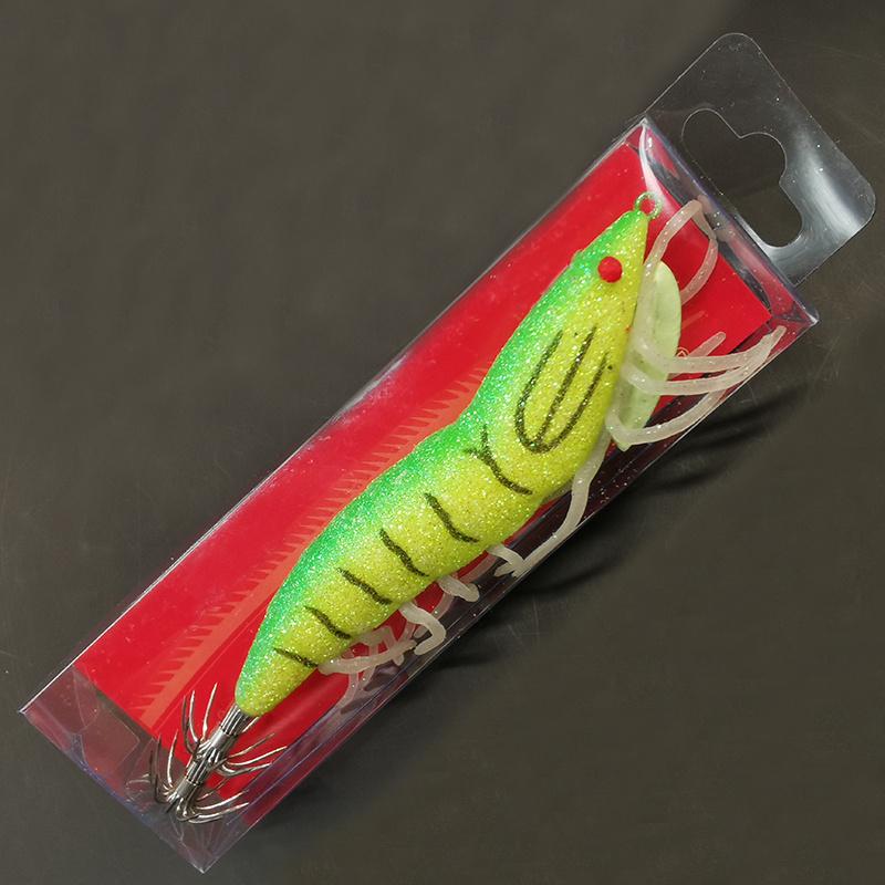 1pc/5pcs 3D Hybrid Shrimp Egl Lure  Fluorescent Squid Jigs for Freshwater and Saltwater Fishing