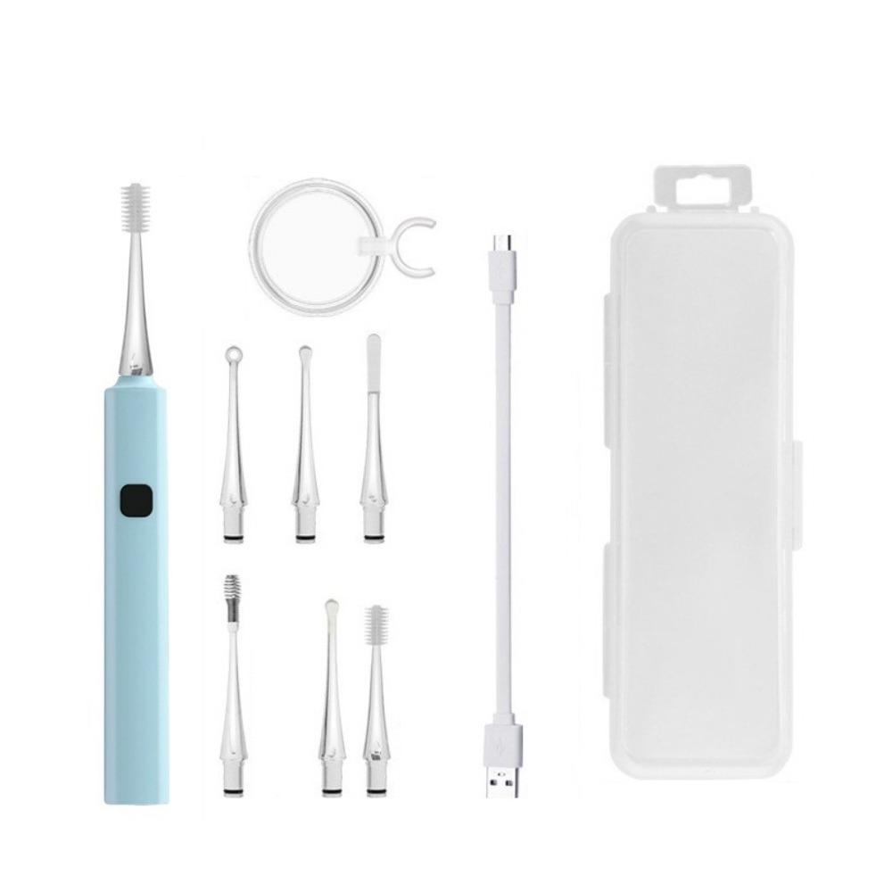 LED Light Baby Ear Cleaner 360 Degree Rotating USB Charging Luminous Ear Spoon Set Soft with Magnifying Luminous Ear Curette