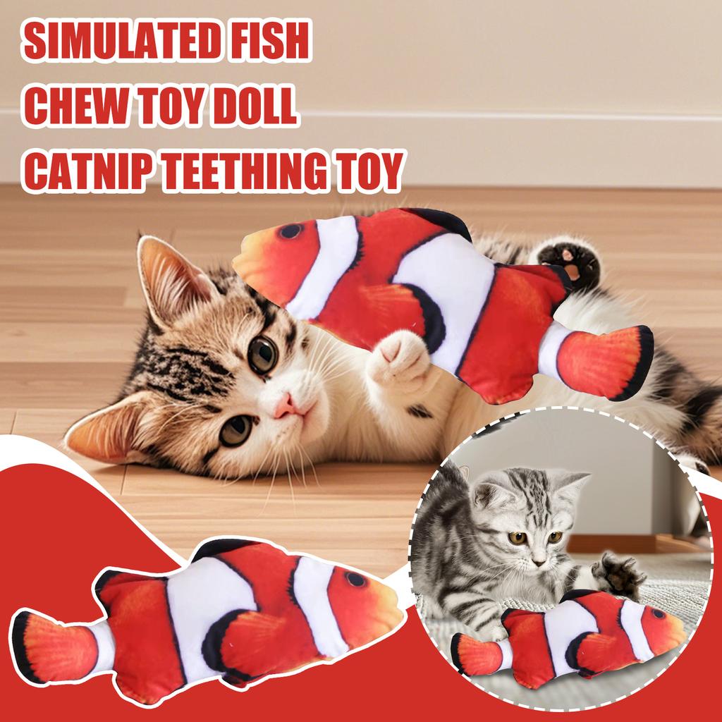 Simulierter Fisch, Kauspielzeugpuppe, Katzenminze Beißspielzeug,