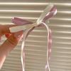 2Pcs Hair Rope Double Layer Soft Fabric Long Ribbon Hand-Sewn Bow Decor Hair Tie Princess Hairstyles Versatile Hair Accessory