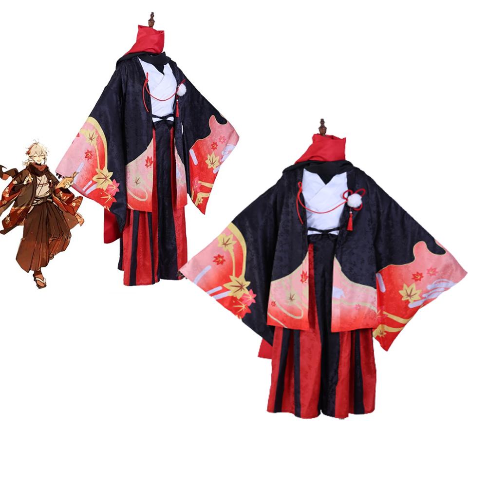 Genshin Kaedehara Impact Kazuha Cosplay Costume Outfit Xmas Halloween Party