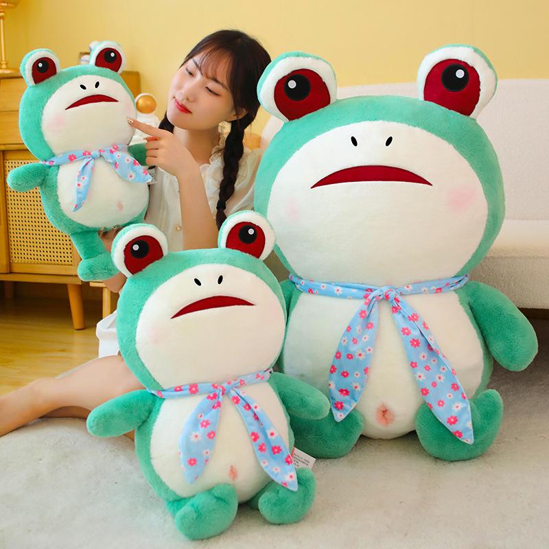 And Soft Cuddly Green Frog Plush Toy With Pp Cotton Creative Funny Option Gift