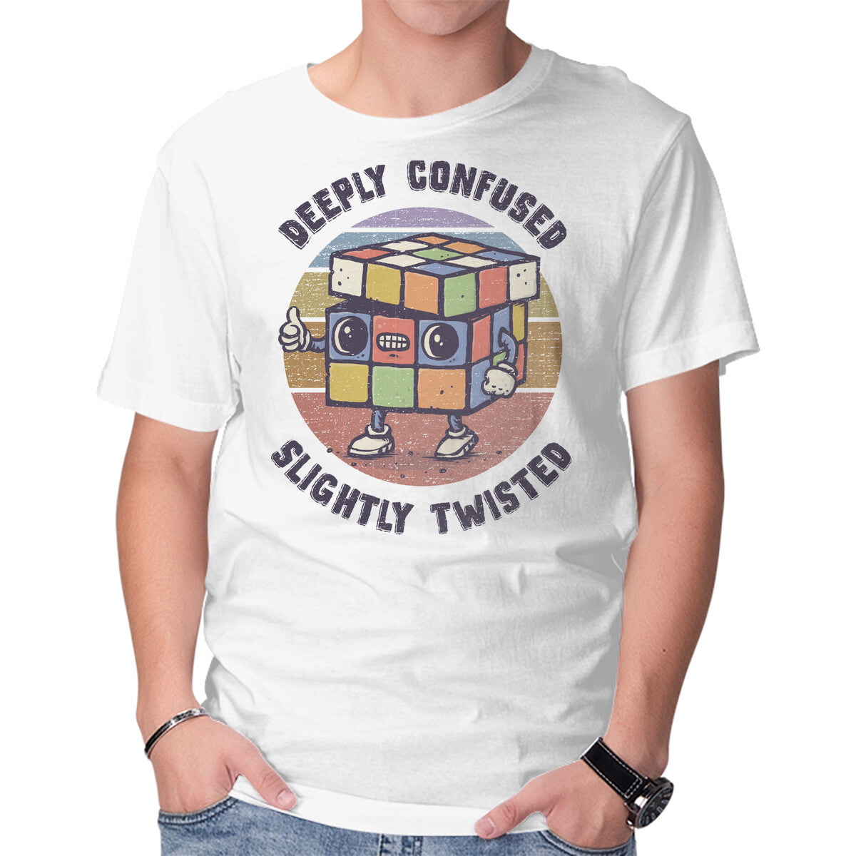 Unisex Crew Neck T-Shirt Deeply Confused Graphic Short Sleeve Casual Tee XL