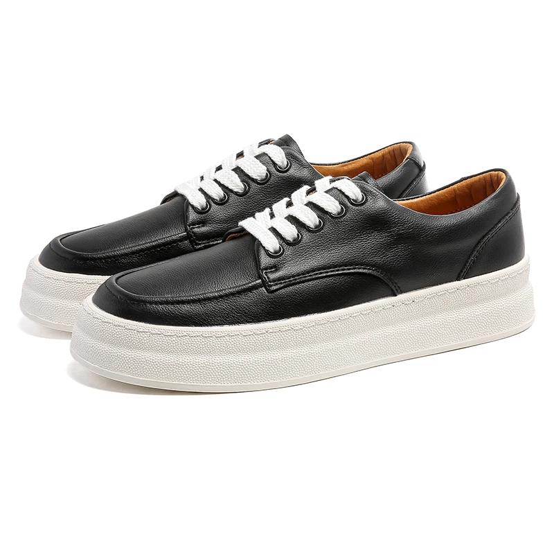Fashion Leather Casual Shoes men lace up spring Autumn Men's Casual Shoes outdoor sneakers Platform Designer Business Men Oxford Shoes