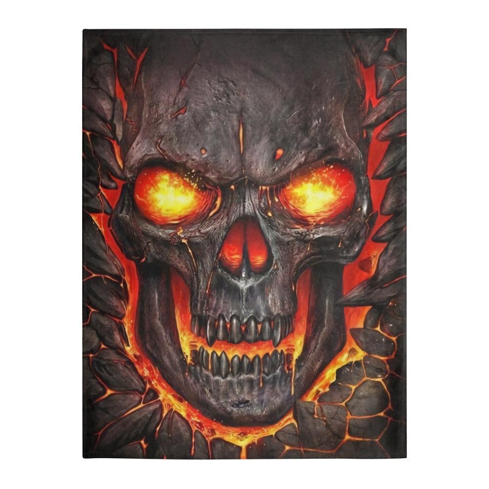 Halloween Rose Skull Head digitalprinted polyester Bedroom velvet flannel soft sofa cover blanket Fleece soft sofa cover