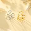 Gold Line Irregular Water Drop Stainless Steel Ring - Simple, Luxurious Design