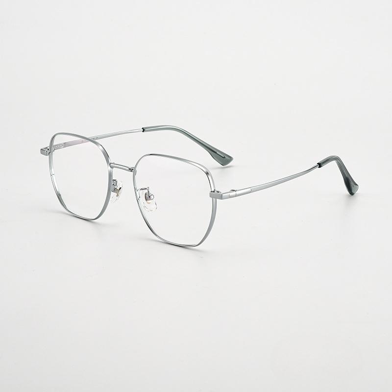Ultra-Light Little Red Book Same Style Carved Widened Titanium Frame Polygon Artistic Retro Myopia Glasses Frame