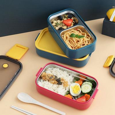 Bento Box Pojemnik na żywność Materiał słomy pszennej Lunch Box Stal nierdzewna Szczelny