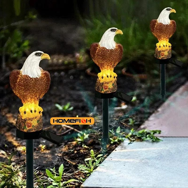Solar Resin Eagle Lawn Lamp, Outdoor LED Ground Lamp, Patio Decorative Lamp, Garden Lawn Decorative Lamps