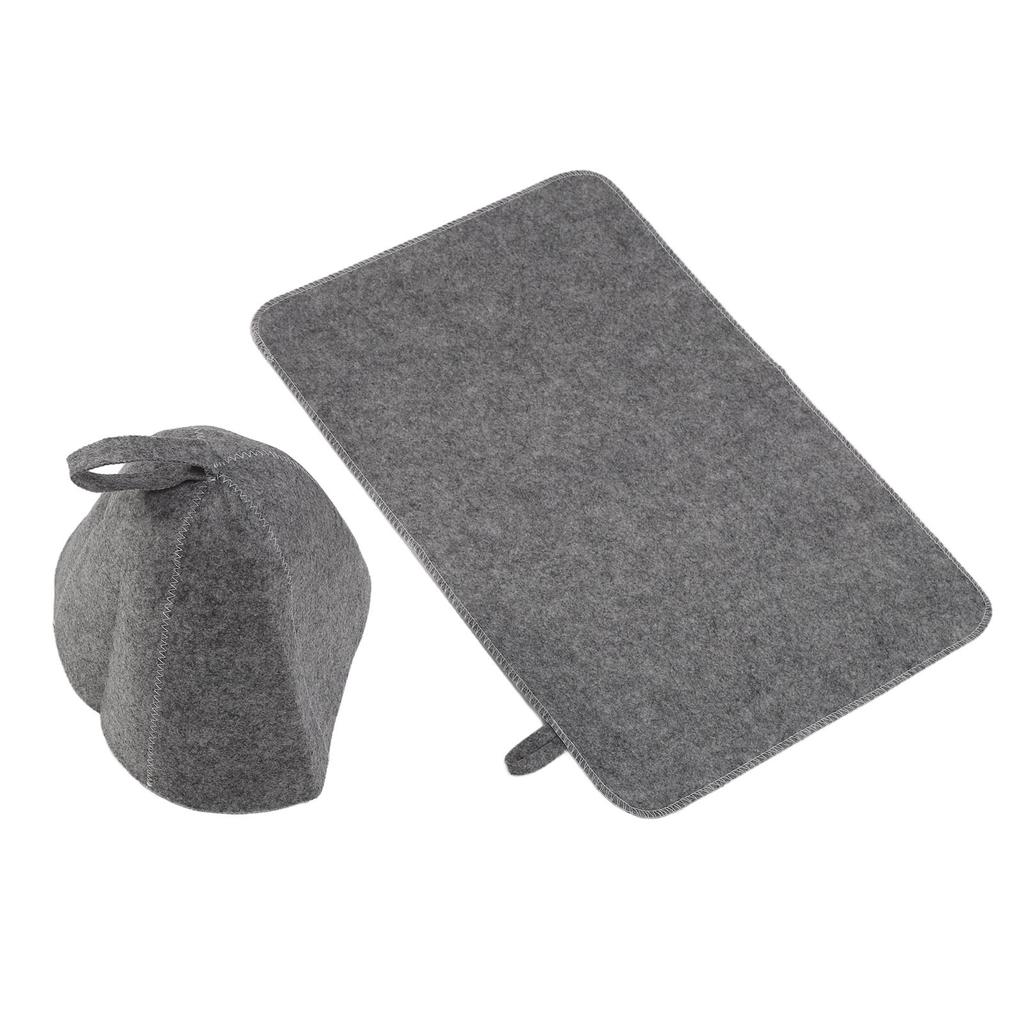 Set di Feltro per Sauna Assorbente Cappello in Feltro da Bagno Cuscinetto per Sauna Portatile Copricapelli da Bagno per Uomo Donna