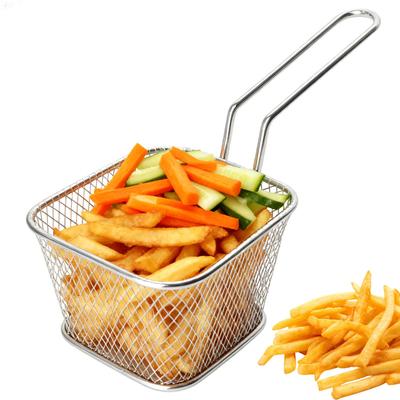 Frying Basket French Fry Serving Baskets Mini Stainless Steel Chips  Fry Baskets Food Presentation Strainer Potato Cooking Tool