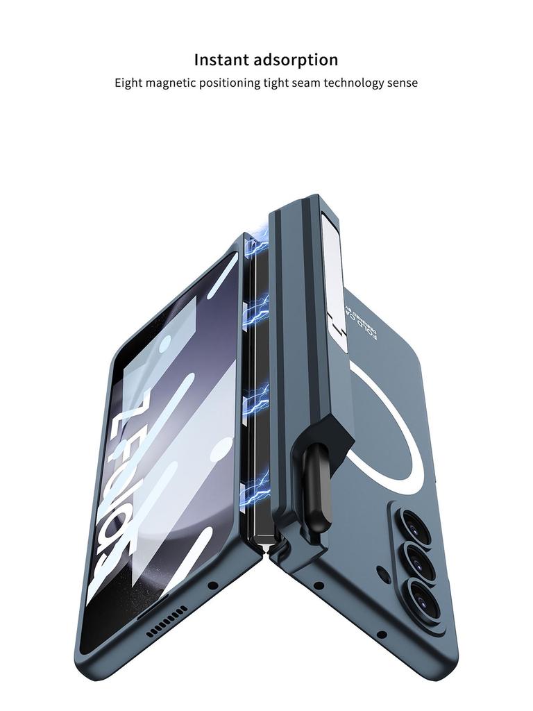 Samsung Z Fold 5 Magnetic Wireless Charging Case - Full Coverage, Creative Design, with Stand