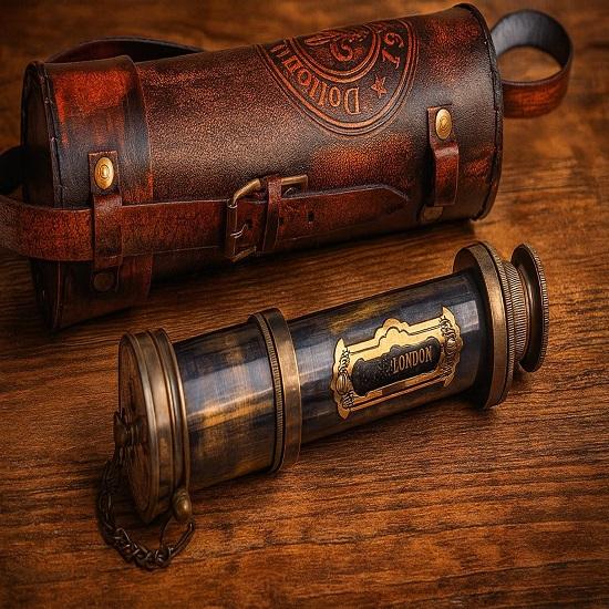 

Brass Ship Telescope Nautical Marine Spyglass for Sailing, Maritime Decoration Inspired Designer