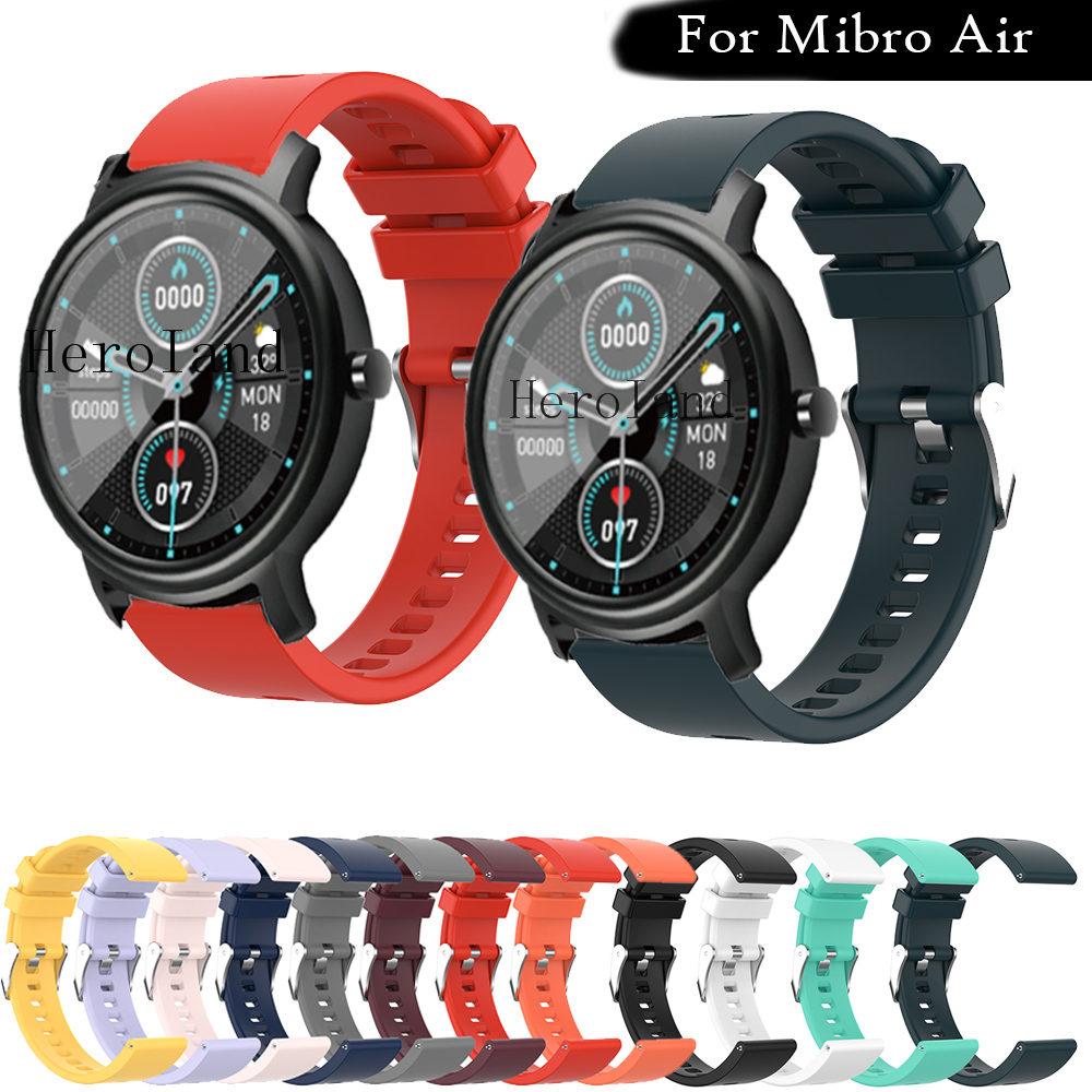 Silicone 20mm Watchstrap Band For MiBro lite / Air Smart Wristband Bracelet For Xiaomi MiBro Color / Haylou LS02 Wriststrap belt