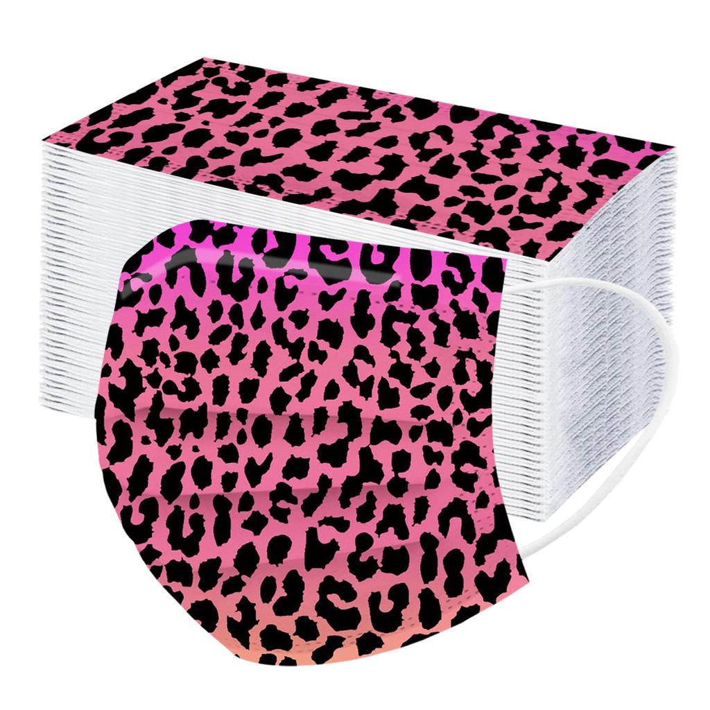 Dreilagige staubdichte Einweg-Schutzmaske mit Leopardenmuster für Erwachsene