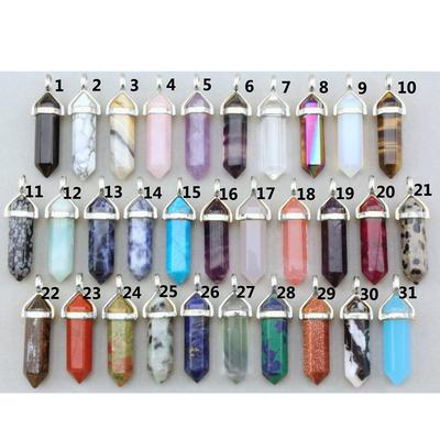 Přívěsek z přírodního kamene Boho Silver Cap Crystal Quartz Healing Point Chakra Gemstone na náhrdelník