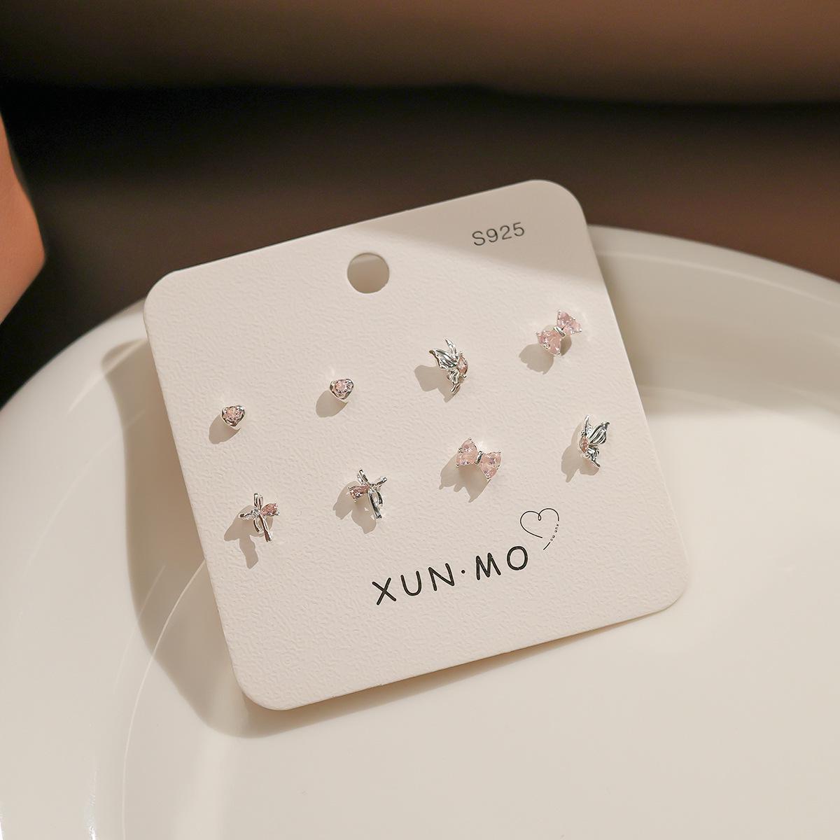 

Элегантные серебряные серьги с розовым цирконием для женщин - легкая роскошь, модный корейский стиль, идеально подходит для студентов