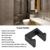 Polished Finish Towel Hook Black Robe Hook Durable Towel Bar  Bathroom Kitchen Balcony