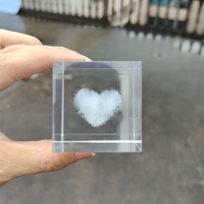 Crystal Transparent Glass Stone Carved Clouds Dandelion Rain Sun Love White Embryo Decoration. Best Choice for Gift Giving