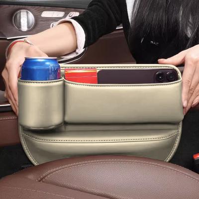 Car Seat Gap Organizer Leather Multifunction Console Crevice Filler Car Interior Storage Pocket Car Seat Side Drink Phone Holder