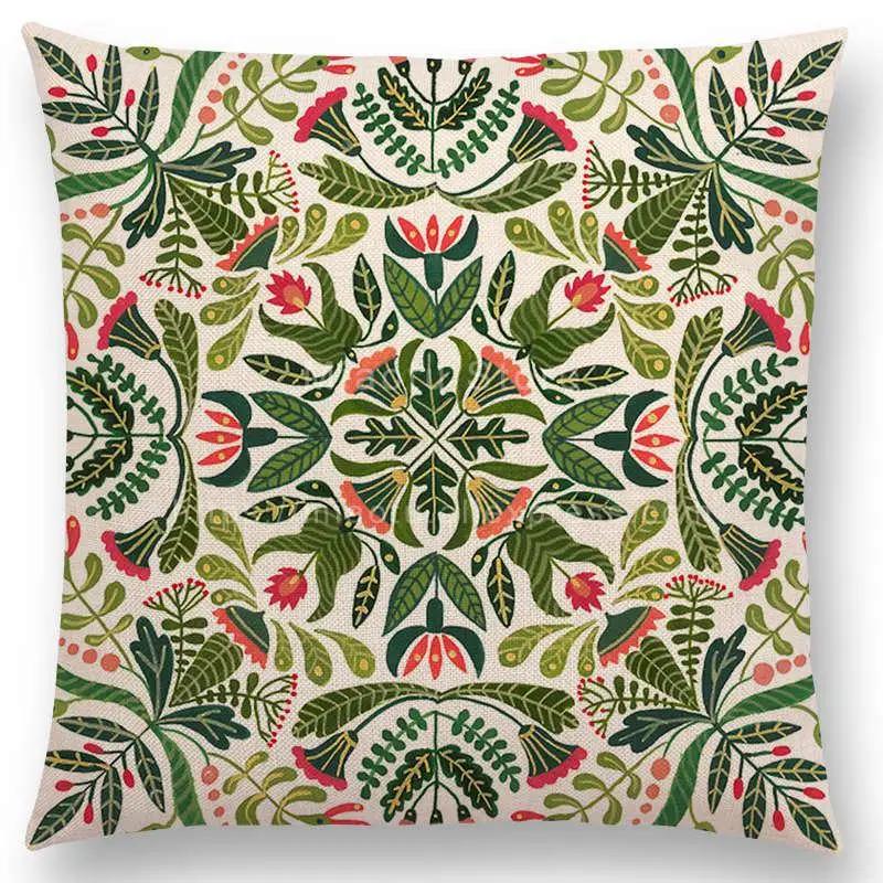 Neueste Boho Bunte Blumen Kissenbezug Rosa Regenbogen Lebhaft Floral Mandalas Musterdesign Begeisterung Drucke Kissenbezug