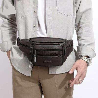 Unisex Saszetka na pas ze skóry naturalnej: Wielofunkcyjna torba crossbody na telefon i portfel o dużej pojemności do użytku na zewnątrz lub w pracy.