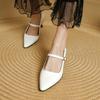 Fashion 2025 NEW Spring Women Pumps Pointed Toe Genuine Leather Shoes for Women Shallow Buckle Strap Mary Janes Modern High Heels Ladies