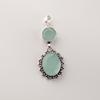 Aqua Chalcedony Gemstone 925 Sterling Silver Charm Pendant 1.7" Birthday Gift For Her  VPP-4-16
