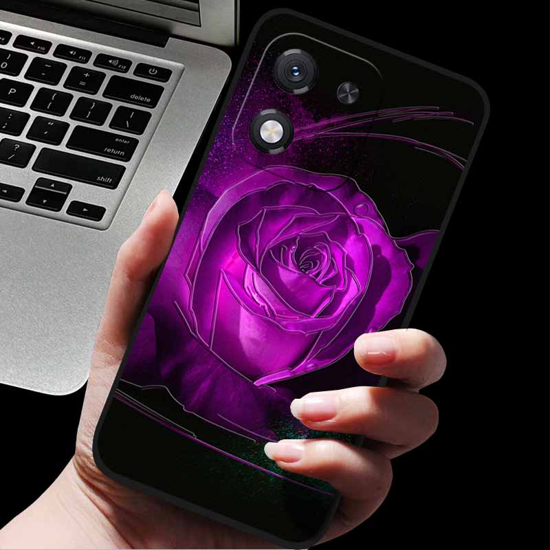 For Honor X70i 5G ABR-AN00 3D Relief Flower Emboss Soft Silicone Back Cover For Honor X70i X70i 5G Relief Emboss Case Honor X70i